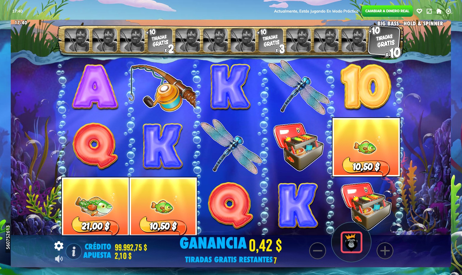 Giros gratis de la slot Big Bass Hold and Spinne